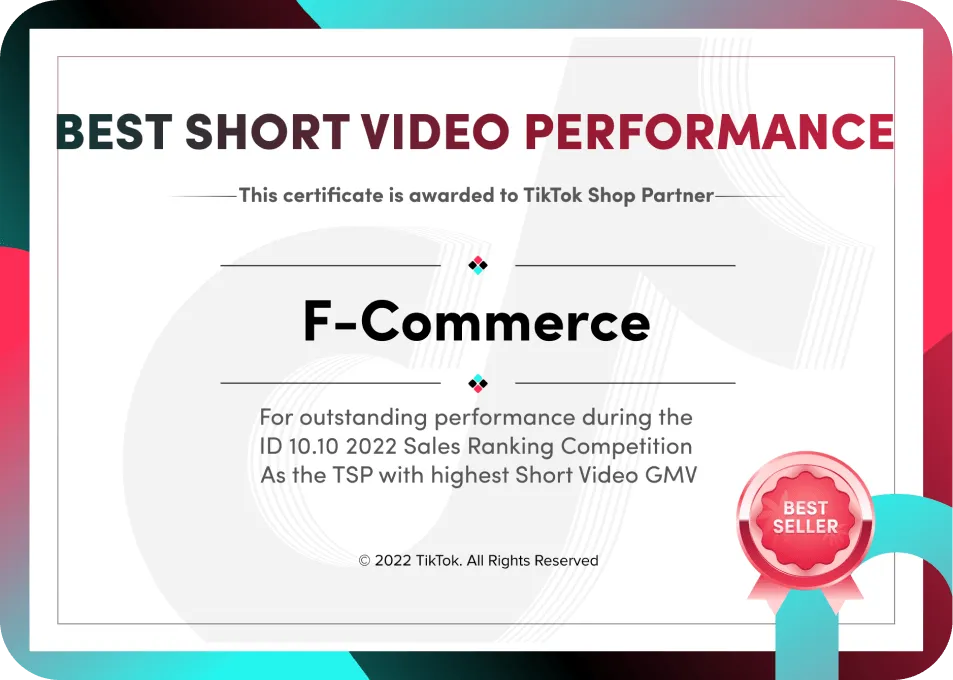 F-commerce best short video performance awards , F-commerce outstanding sales rangking , high gmv tiktok videos